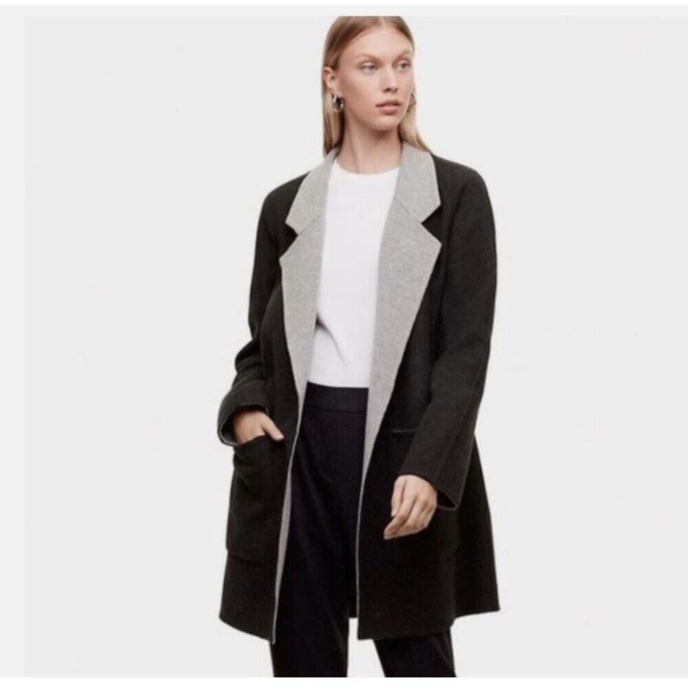 Aritzia Babaton Dalton Reversible Wool Jacket  Two Tone Cocoon  Coat Sz M